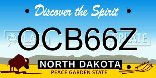 OCB66Z North Dakota License Plate