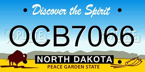 OCB7066 North Dakota License Plate
