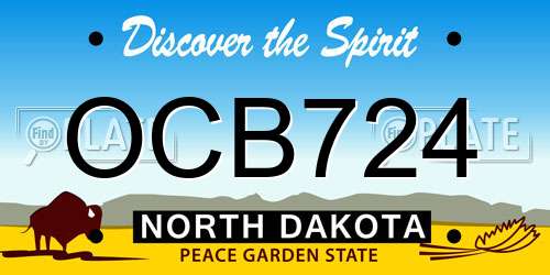 OCB724 North Dakota License Plate