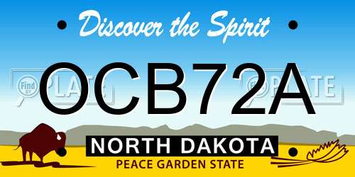 OCB72A North Dakota License Plate