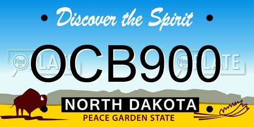 OCB900 North Dakota License Plate