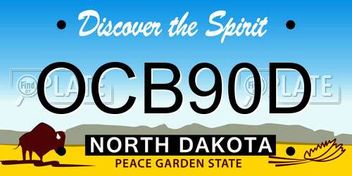 OCB90D North Dakota License Plate