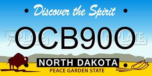 OCB90O North Dakota License Plate