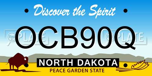 OCB90Q North Dakota License Plate