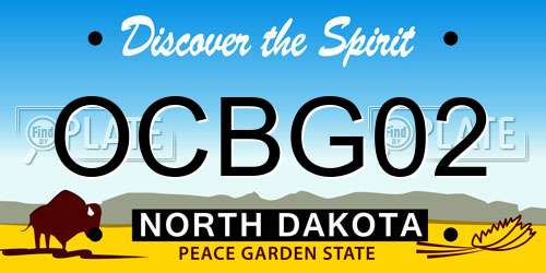OCBG02 North Dakota License Plate