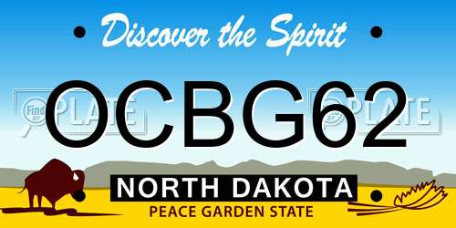 OCBG62 North Dakota License Plate