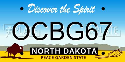OCBG67 North Dakota License Plate