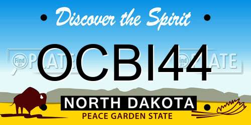 OCBI44 North Dakota License Plate