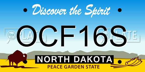 OCF16S North Dakota License Plate