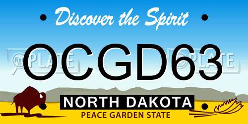 OCGD63 North Dakota License Plate