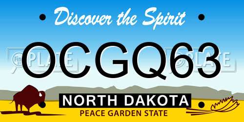OCGQ63 North Dakota License Plate