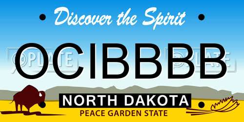 OCIBBBB North Dakota License Plate