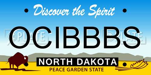 OCIBBBS North Dakota License Plate