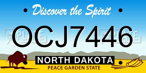 OCJ7446 North Dakota License Plate