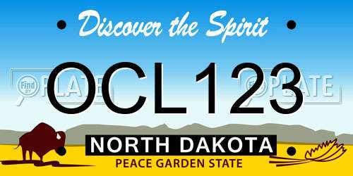 OCL123 North Dakota License Plate