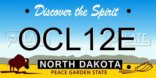 OCL12E North Dakota License Plate