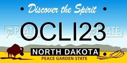OCLI23 North Dakota License Plate
