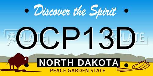 OCP13D North Dakota License Plate