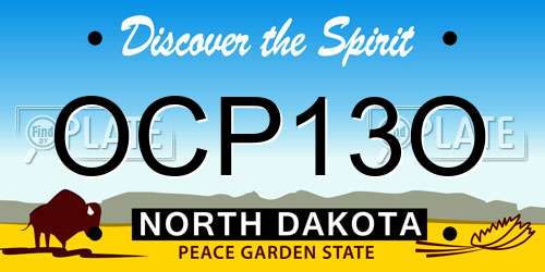 OCP13O North Dakota License Plate