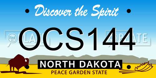 OCS144 North Dakota License Plate
