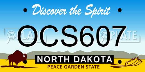 OCS607 North Dakota License Plate