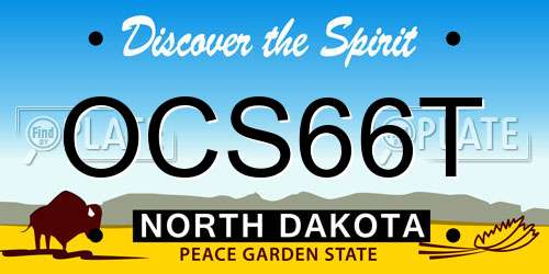 OCS66T North Dakota License Plate