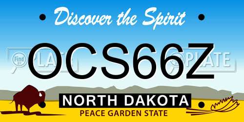 OCS66Z North Dakota License Plate