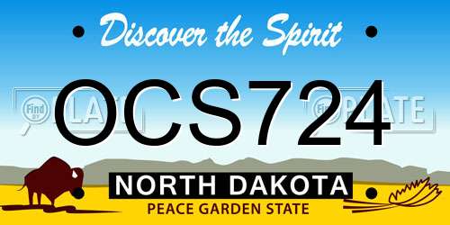 OCS724 North Dakota License Plate