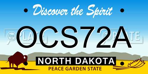 OCS72A North Dakota License Plate
