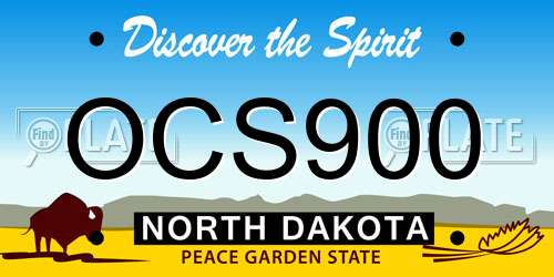 OCS900 North Dakota License Plate