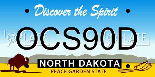 OCS90D North Dakota License Plate