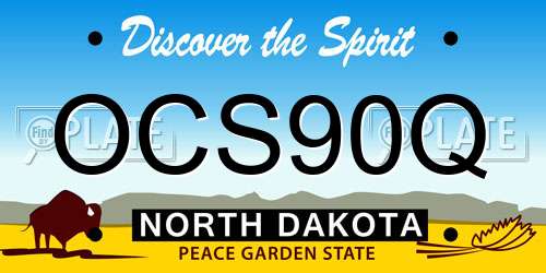 OCS90Q North Dakota License Plate