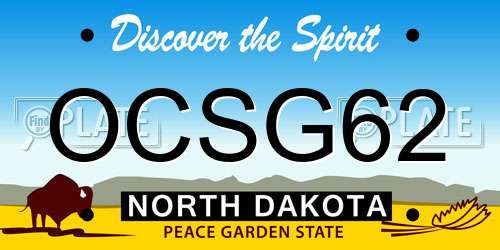 OCSG62 North Dakota License Plate