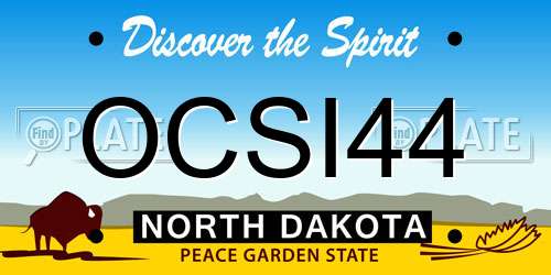 OCSI44 North Dakota License Plate