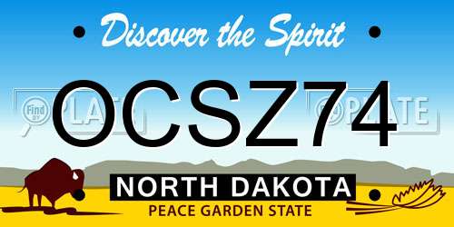 OCSZ74 North Dakota License Plate