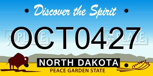 OCT0427 North Dakota License Plate