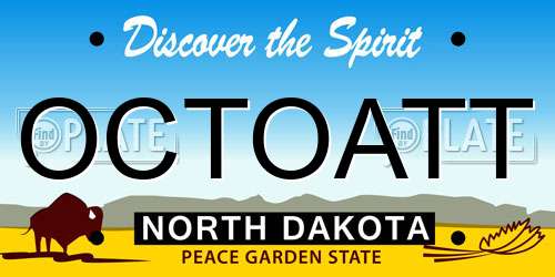 OCTOATT North Dakota License Plate