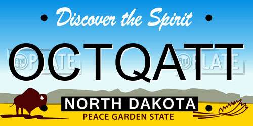 OCTQATT North Dakota License Plate