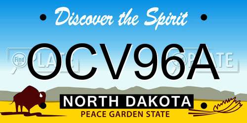 OCV96A North Dakota License Plate