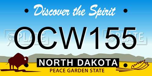 OCW155 North Dakota License Plate