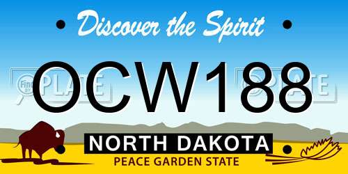 OCW188 North Dakota License Plate