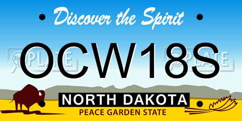 OCW18S North Dakota License Plate