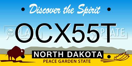 OCX55T North Dakota License Plate