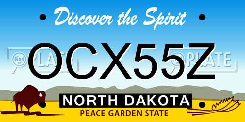 OCX55Z North Dakota License Plate