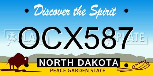 OCX587 North Dakota License Plate