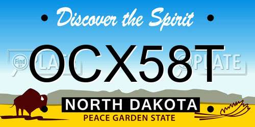 OCX58T North Dakota License Plate
