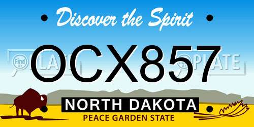 OCX857 North Dakota License Plate