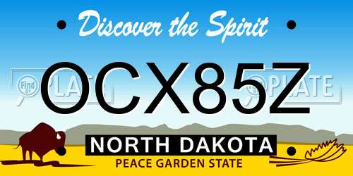 OCX85Z North Dakota License Plate