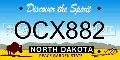 OCX882 North Dakota License Plate