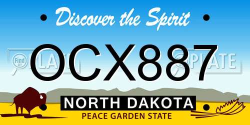 OCX887 North Dakota License Plate